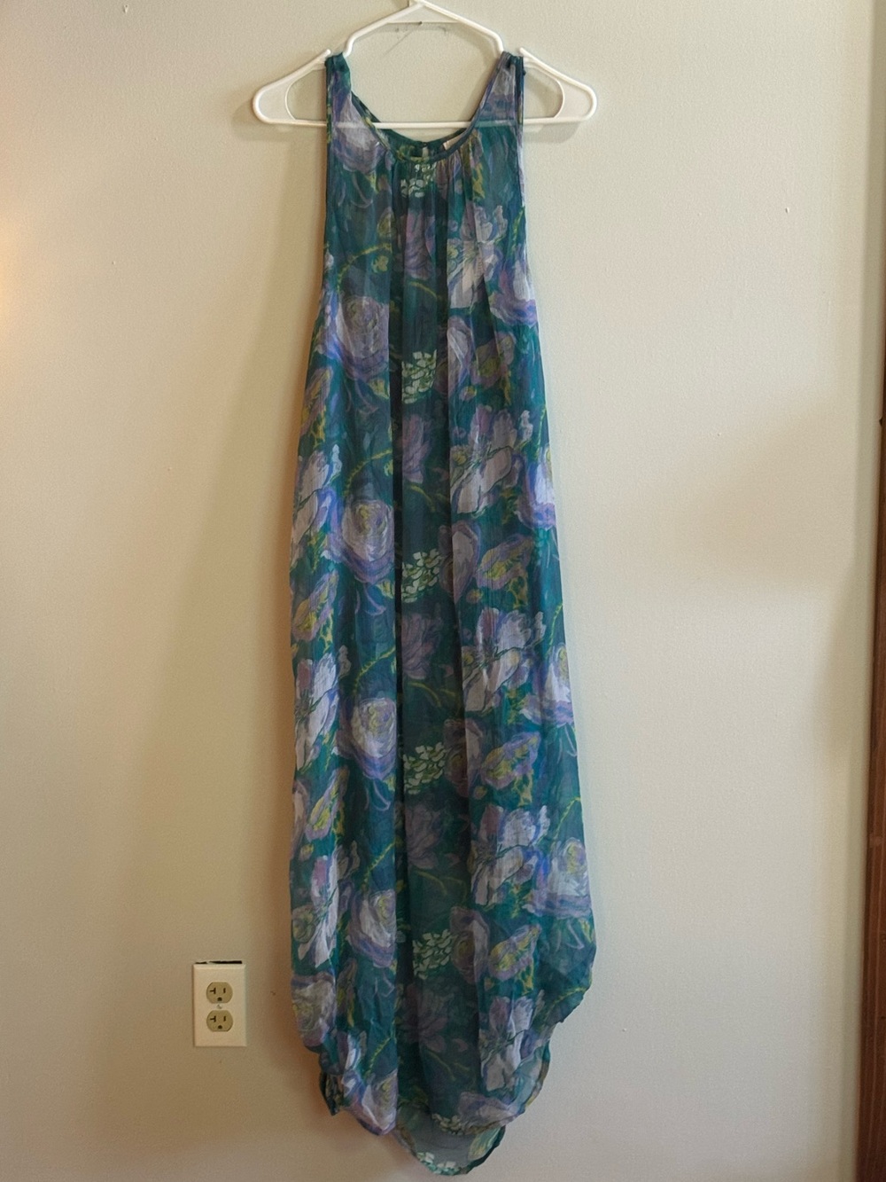 NWT Sundance Floral Maxi Dress XXL Watercolor Bubble Hem Boho Romantic